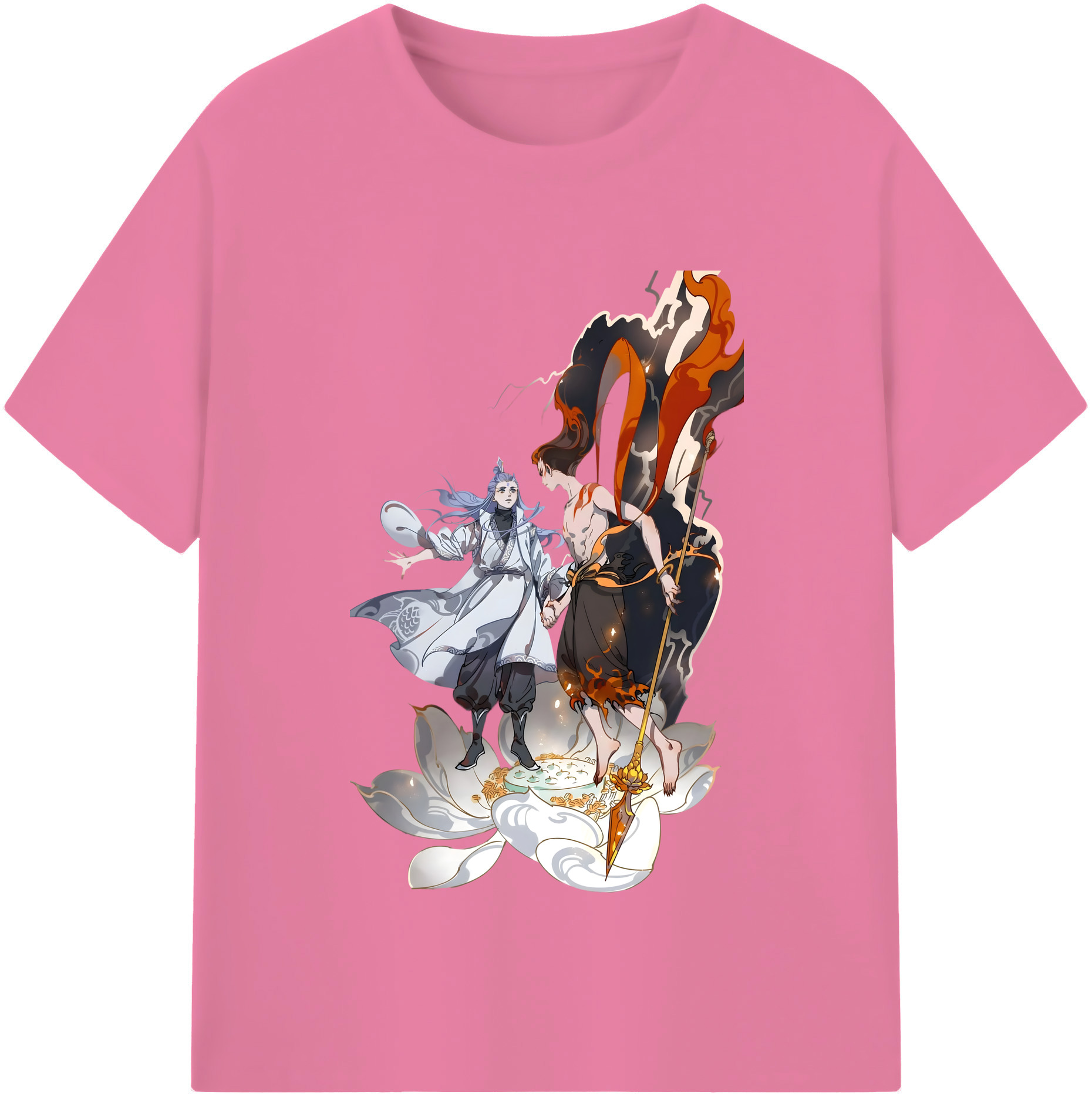 （画像用） Ne Zha 2 ナタ 魔童の大暴れ 綿100％半袖Tシャツ（フロントプリント）
